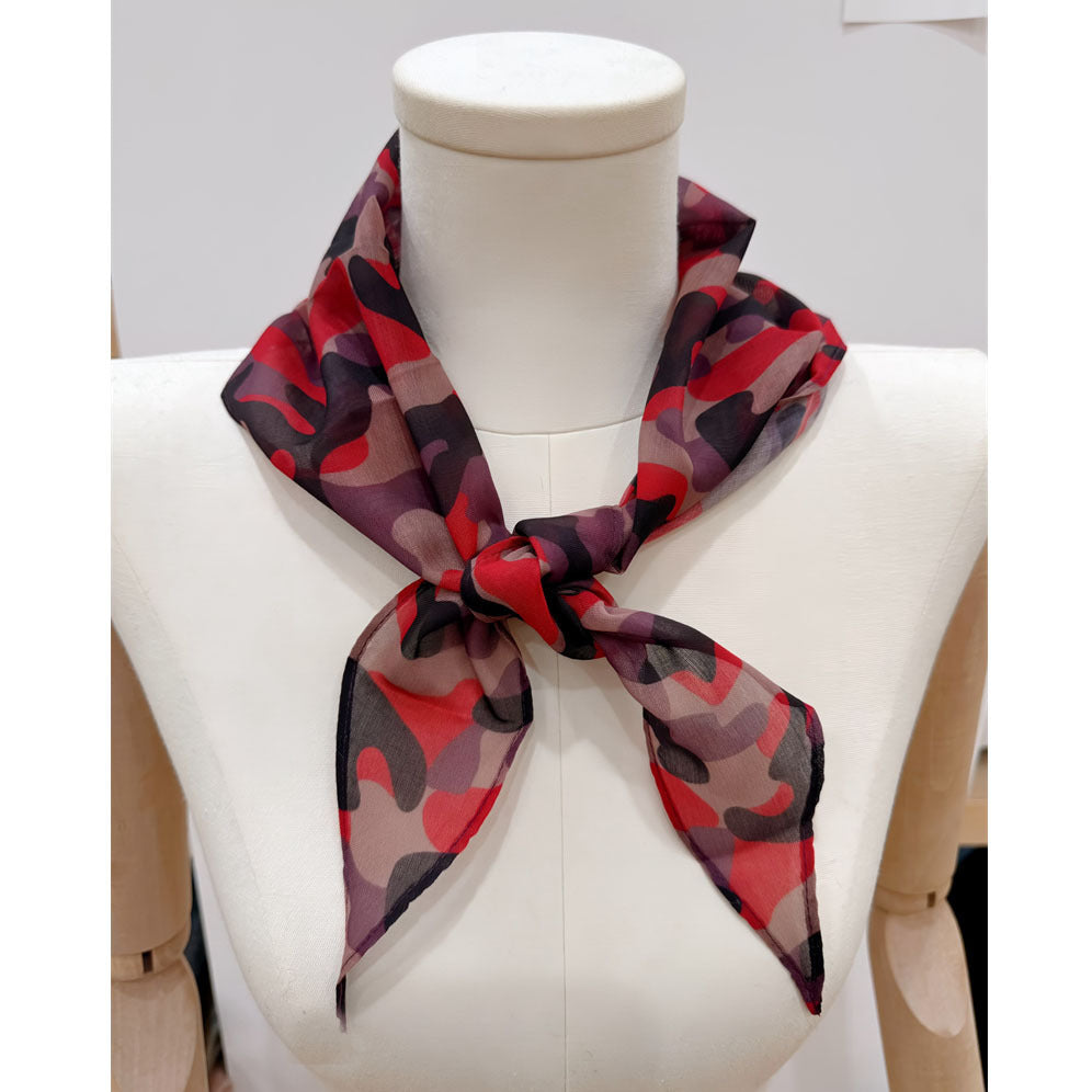 Retro Camo Print Lightweight Silk Scarf MK2BLW6W6NSI47