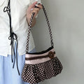 Retro Polka Dots Ruffled Underarm Bag 6W10BBG1315