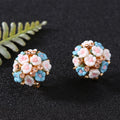 Fresh Flower Enamel Gold Plated Stud Earrings 6W6JER733