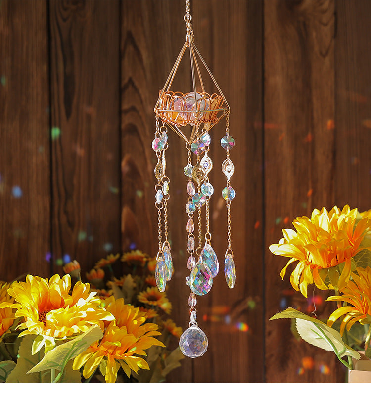 Gold Crystal Suncatcher Pendant - DippedShop Wholesale - #8371