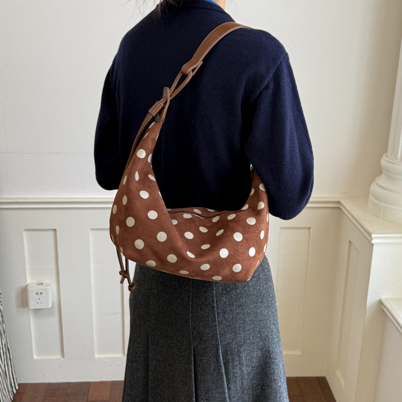 Trendy Crescent Polka Dot Commuter Tote Bag 6W10BBG2472