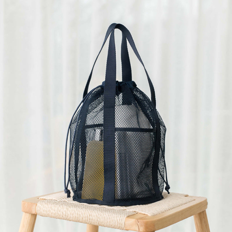 Mesh Foldable Hollow Out Drawstring Stroage Bag 8BW6BOB100L