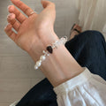 Trendy Pearl Irregular Transparent Bead Chain Bracelet 6W6JBR457