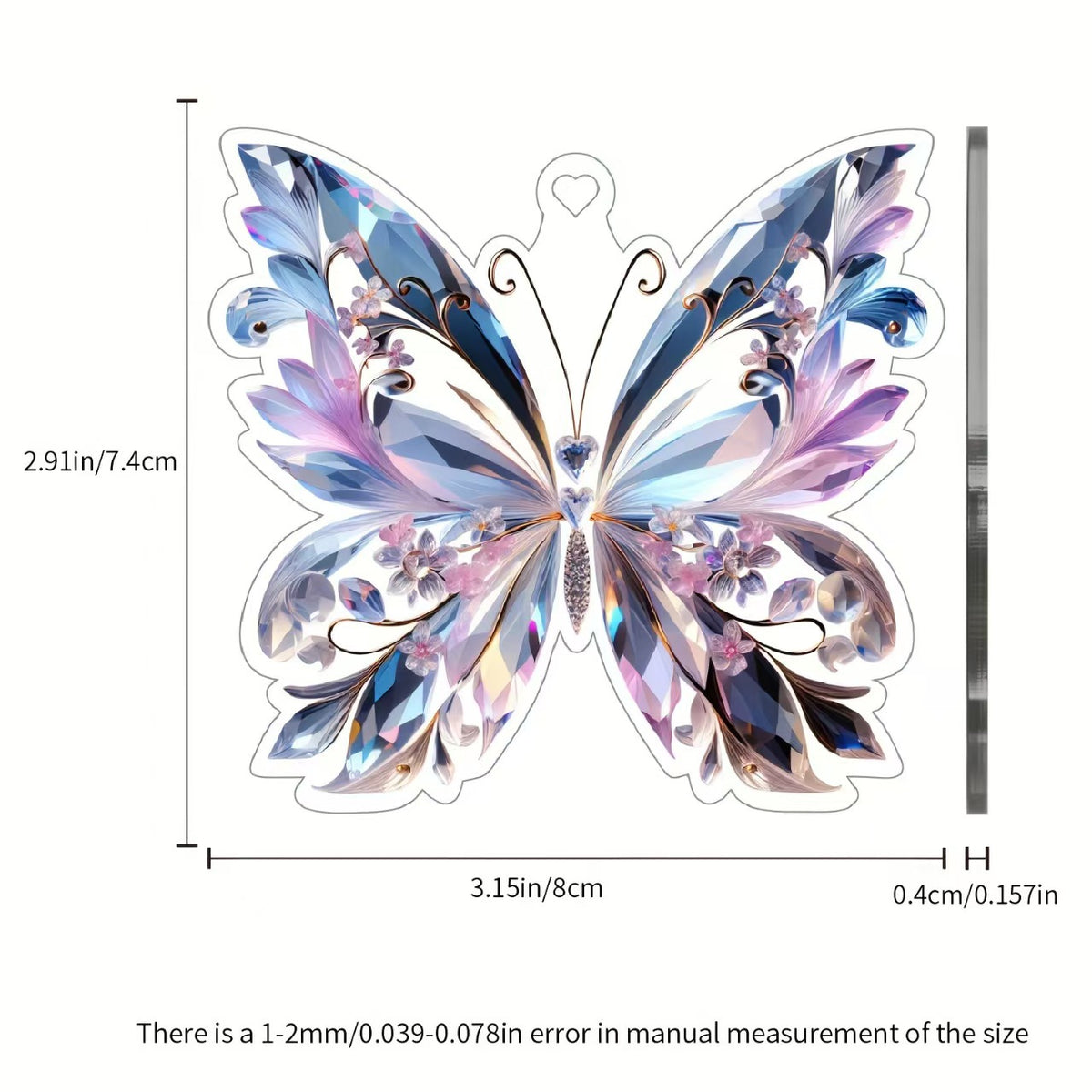 Butterfly Floral Acrylic Ornament - DippedShop Wholesale - #8435