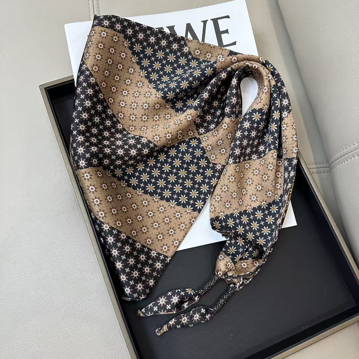Cashew Print Silk Scarf - DippedShop Wholesale - #3571