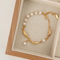 Gold Plated Beaded Bracelet - DippedShop Wholesale - #1875