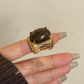Vintage Stone Open Ring - DippedShop Wholesale - #0515