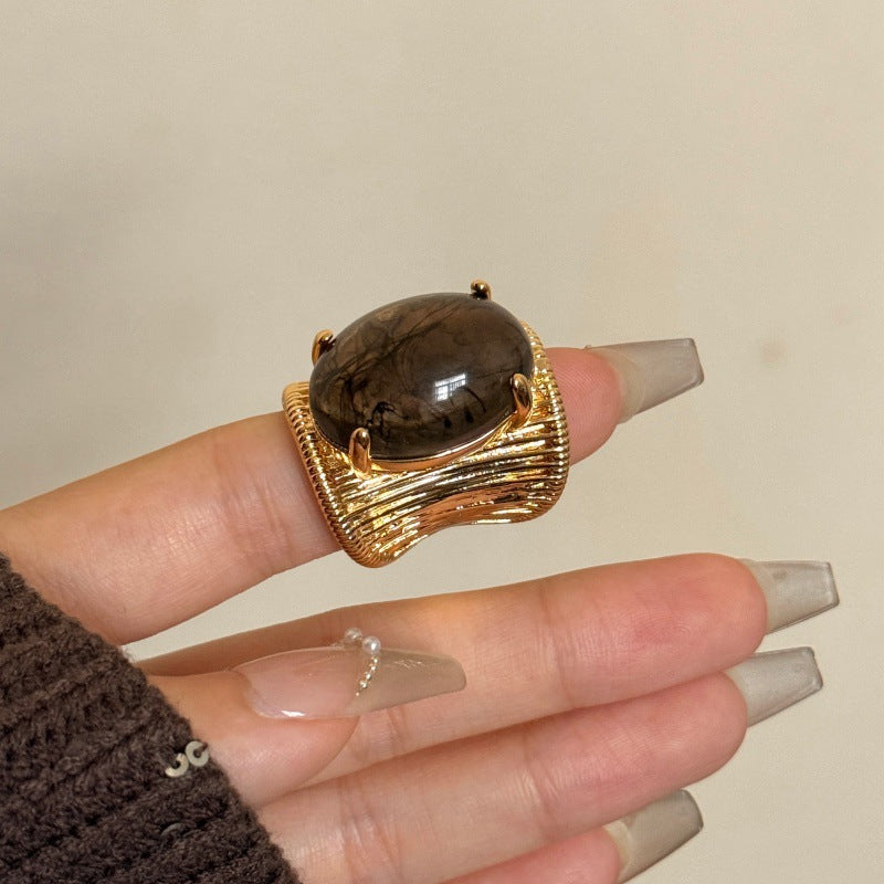 Vintage Stone Open Ring - DippedShop Wholesale - #0515