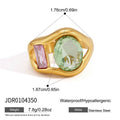 Gold Plated Zircon Open Ring - DippedShop Wholesale - #8915