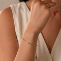 Elegant Cubic Zirconia Gold Plated Chain Bracelet 6W6JBR349
