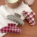 Plaid Hair Claw - DippedShop Wholesale - #6979