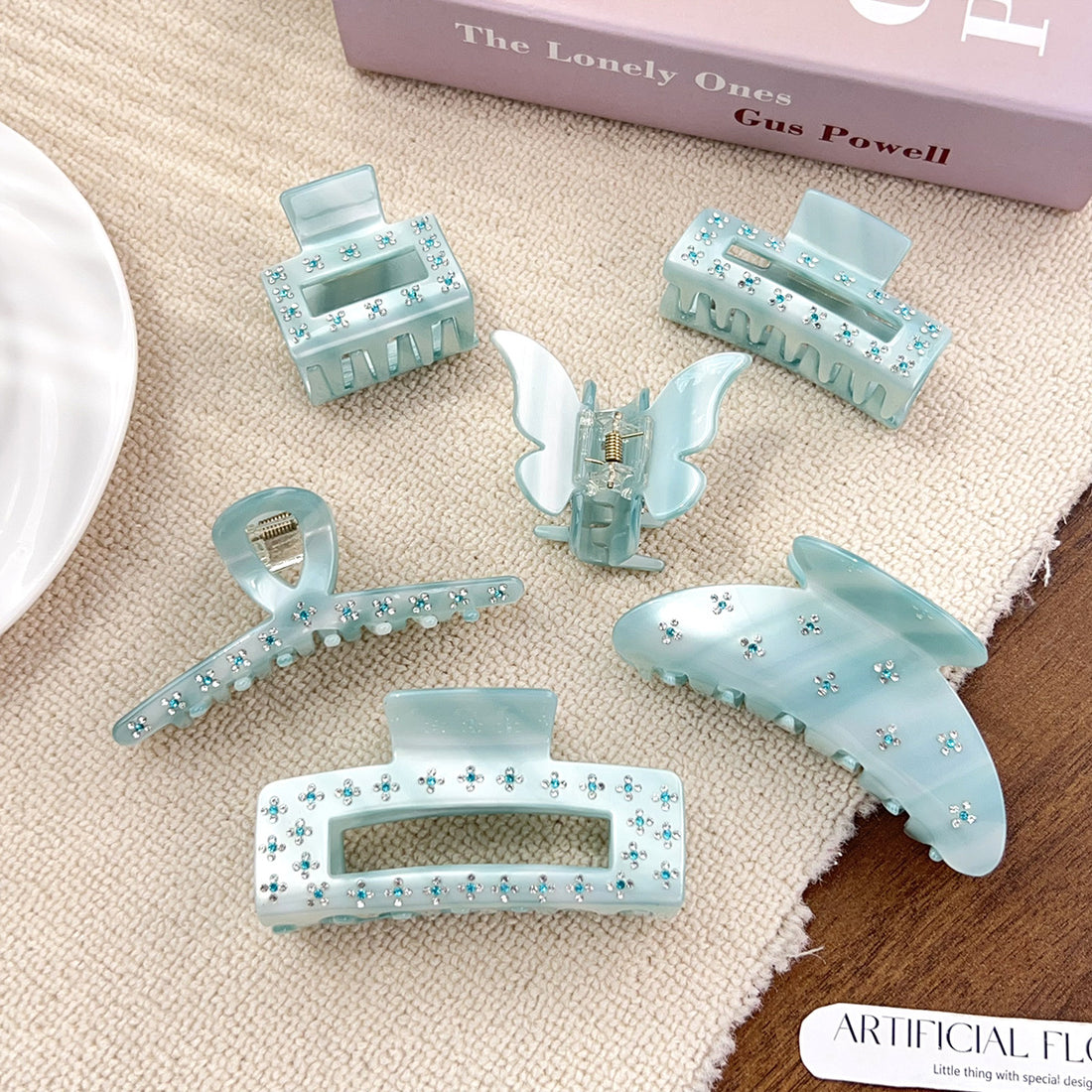 Rhinestone Butterfly Hair Claw - DippedShop Wholesale - #8723