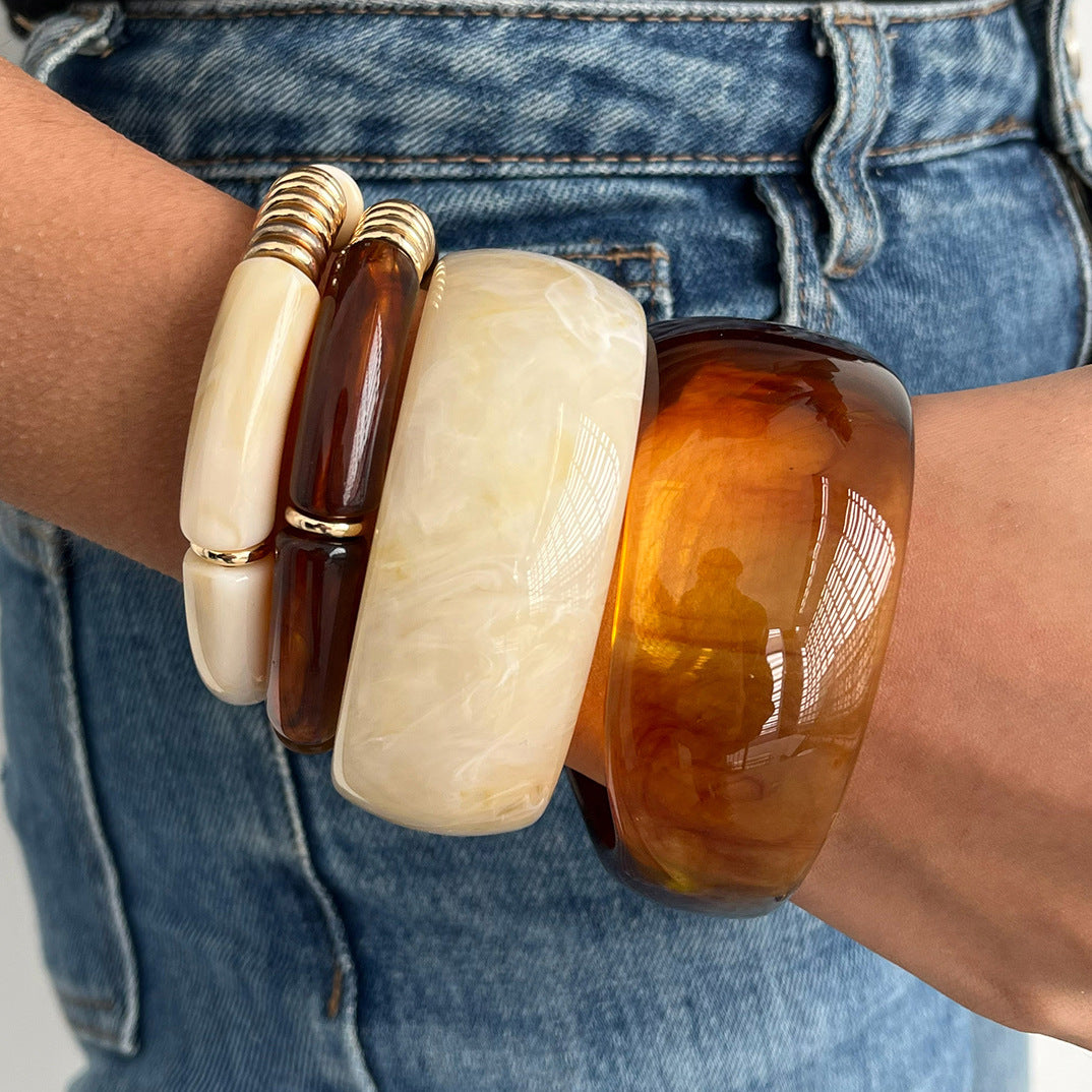 Vintage Amber Acrylic Bracelets - DippedShop Wholesale - #2147