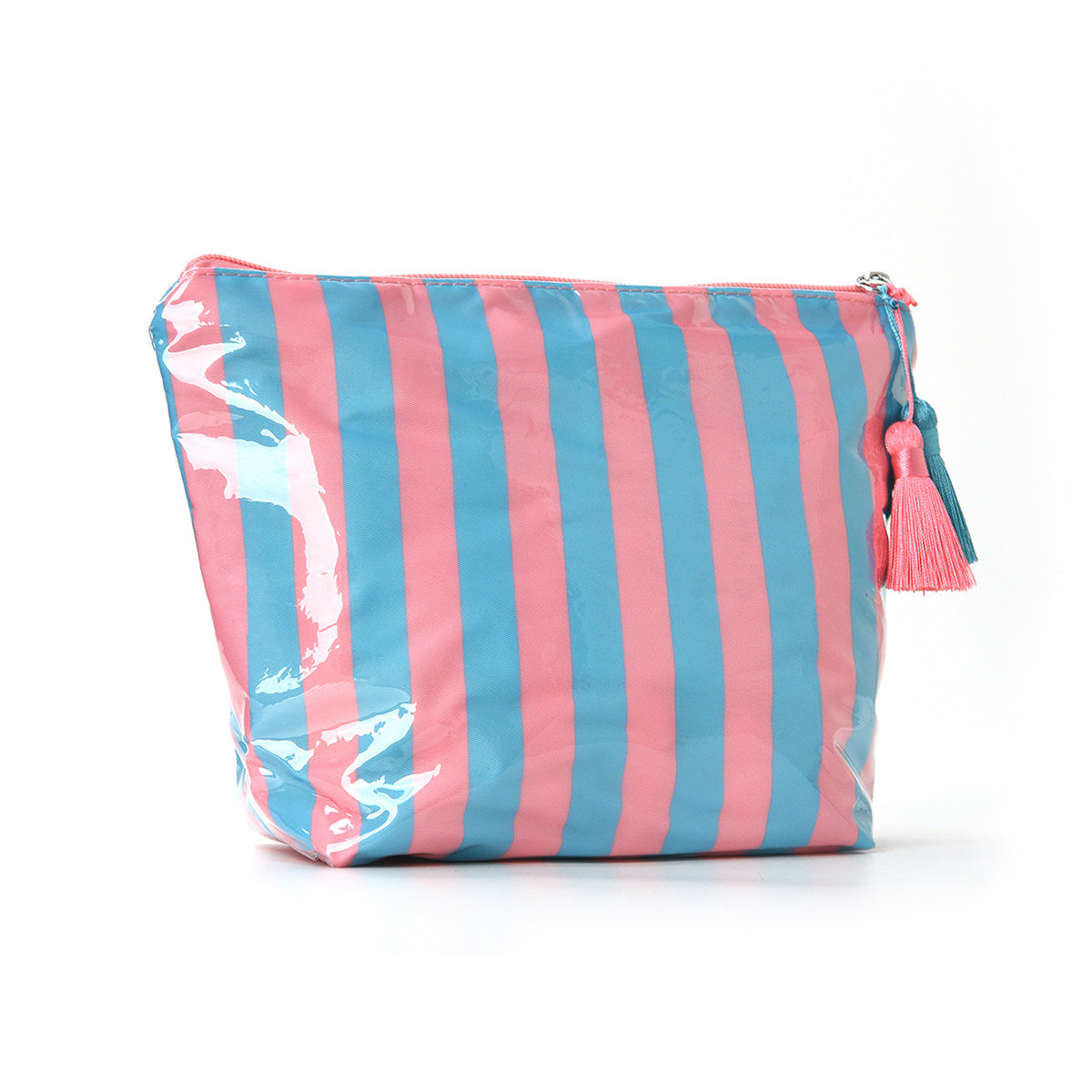 PVC Glossy Striped Waterproof Cosmetic Bag MK2BLW6C5CO09