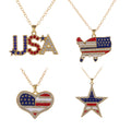 Stylish USA Map Pendant Choker Necklace 8ZA6JNC276T