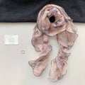 Sweet Floral Print Ruffled Silk Scarf 6W6NSI186
