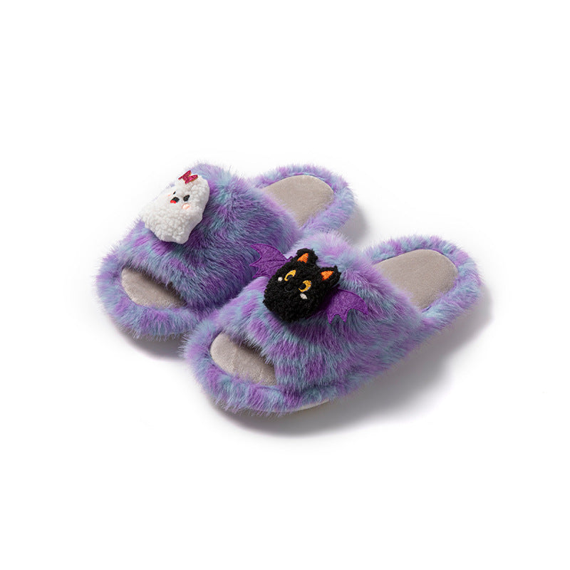 Spooky Halloween Cartoon Plush Slippers 6W8FSP223