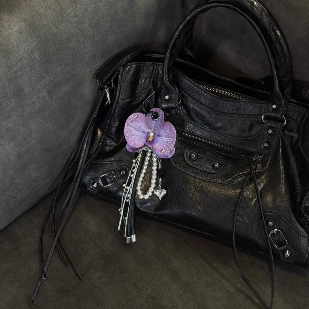 Sweet Oversize Phalaenopsis Tassel Keychain Bag Charm 6W10BBC395