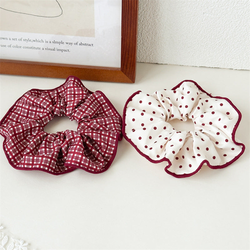 Plaid Polka Dot Scrunchie - DippedShop Wholesale - #5203