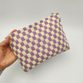 Large Plaid Knit Makeup Bag - DippedShop Wholesale - #0563
