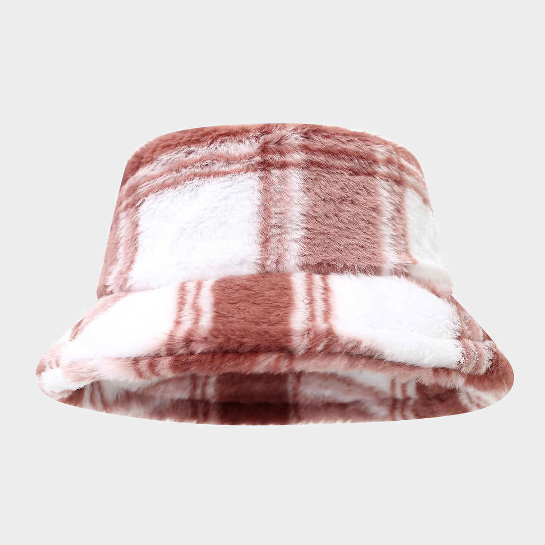 Color Block Plaid Soft Fleece Bucket Hat DP25F653