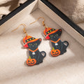 Halloween Pumpkin Bat Drop Earrings - DippedShop Wholesale - #0467
