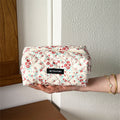 Sweet Floral Print Quilt Shell Cosmetic Bag 6C5CO280