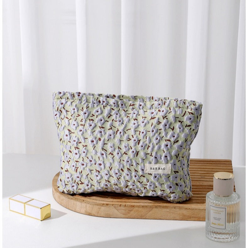 Color Block Flower Jacquard Makeup Bag DP25E655