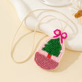 Fresh Handmade Beaded Christmas Tree Pendant Keychain 6W10BBC780