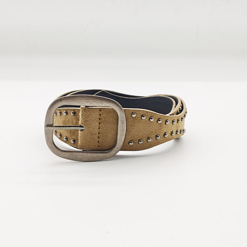 Double Studded Leather Belt - DippedShop Wholesale - #7251