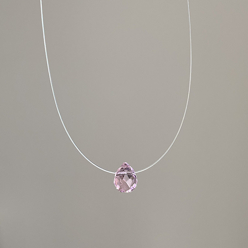 Minimalist Teardrop Cubic Zirconia Choker Necklace 6W6JNC395L