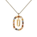 Colorful CZ Letter Pendant - DippedShop Wholesale - #8979