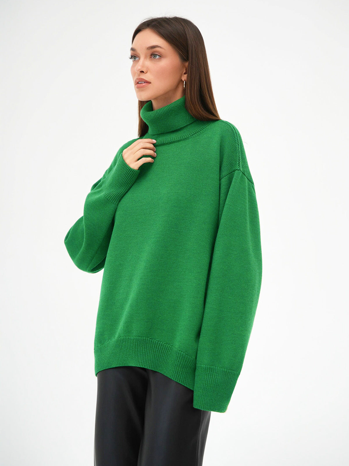 High Collar Loose Sweater - DippedShop Wholesale - #0579
