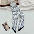 Cute Bowknot Print Narrow Silk Scarf MK2BLW6W6NSI65