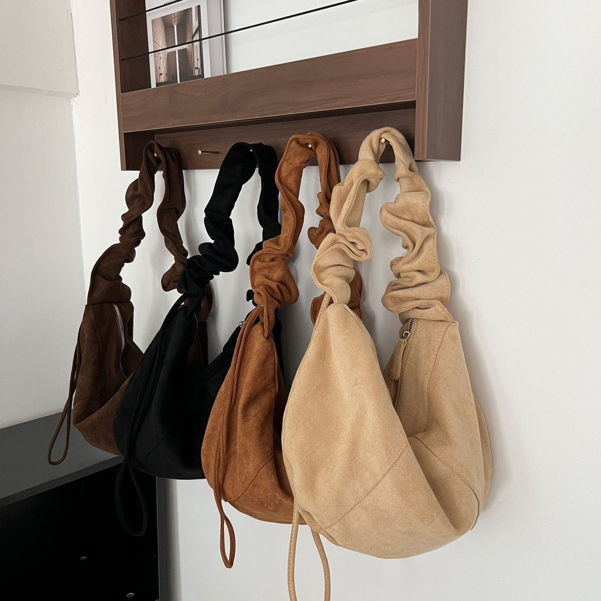 Ruched Dumpling Shoulder Bag - DippedShop Wholesale - #1923