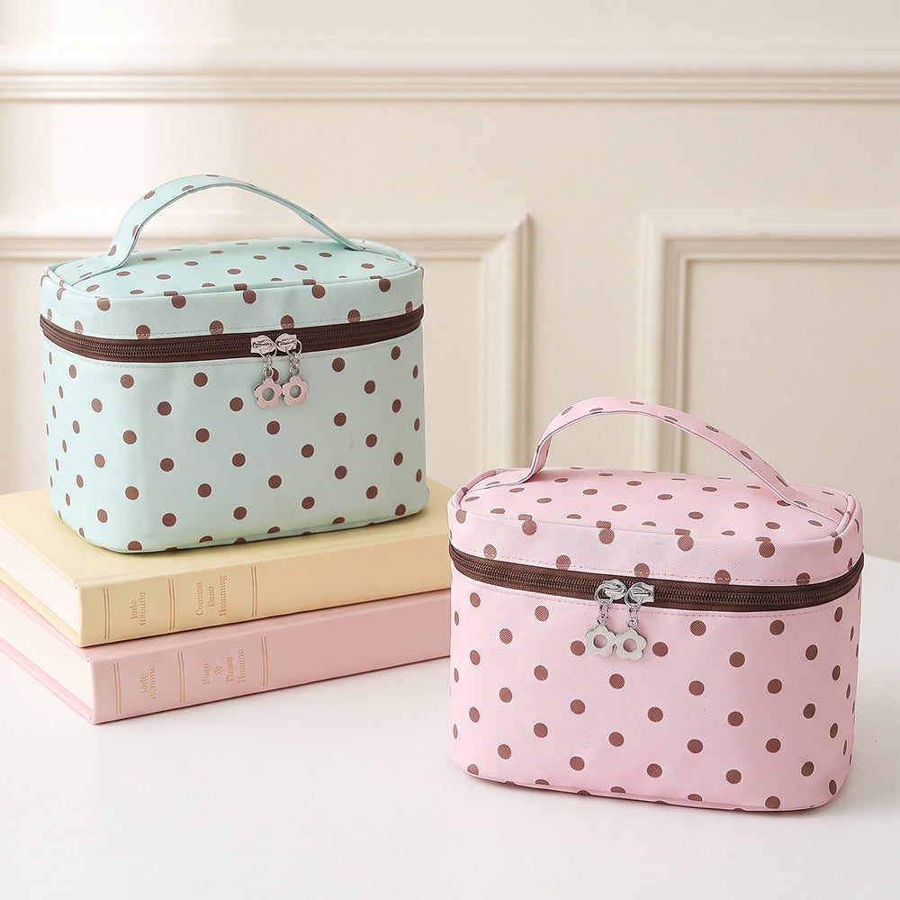 Cute Polka Dots Print Large Capacity Cosmetic Bag 6C5CO270