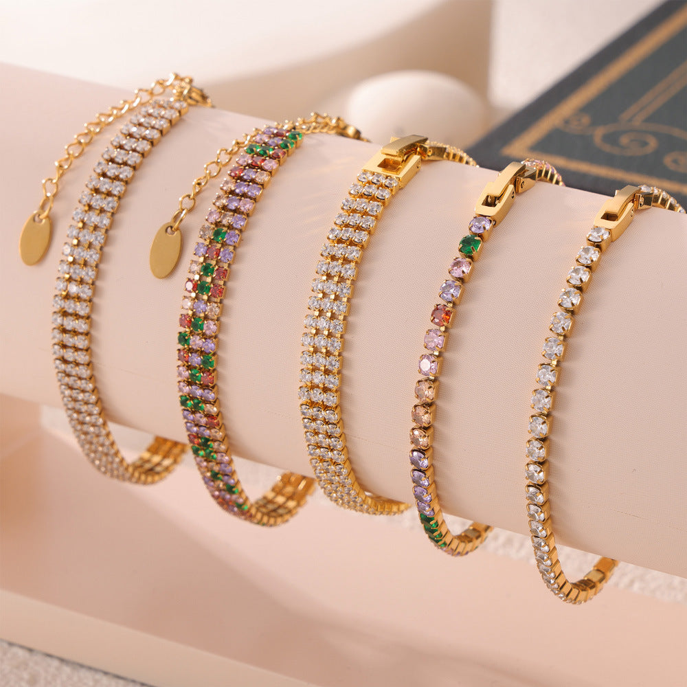 French Style Cubic Zirconia Tennis Bracelet 6W6JBR508
