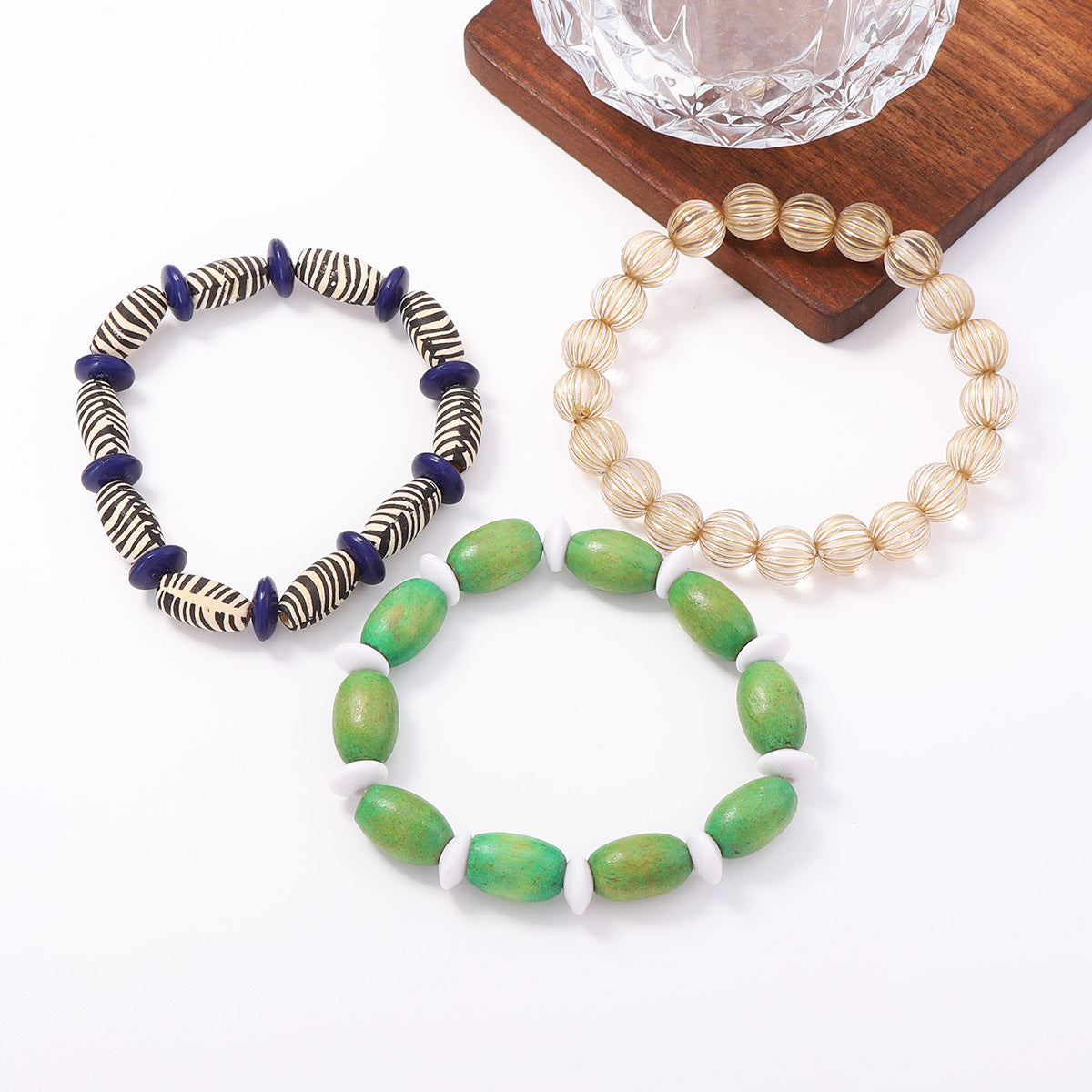 Boho Style Wood Beaded Chain Bracelets 6W6JBR626