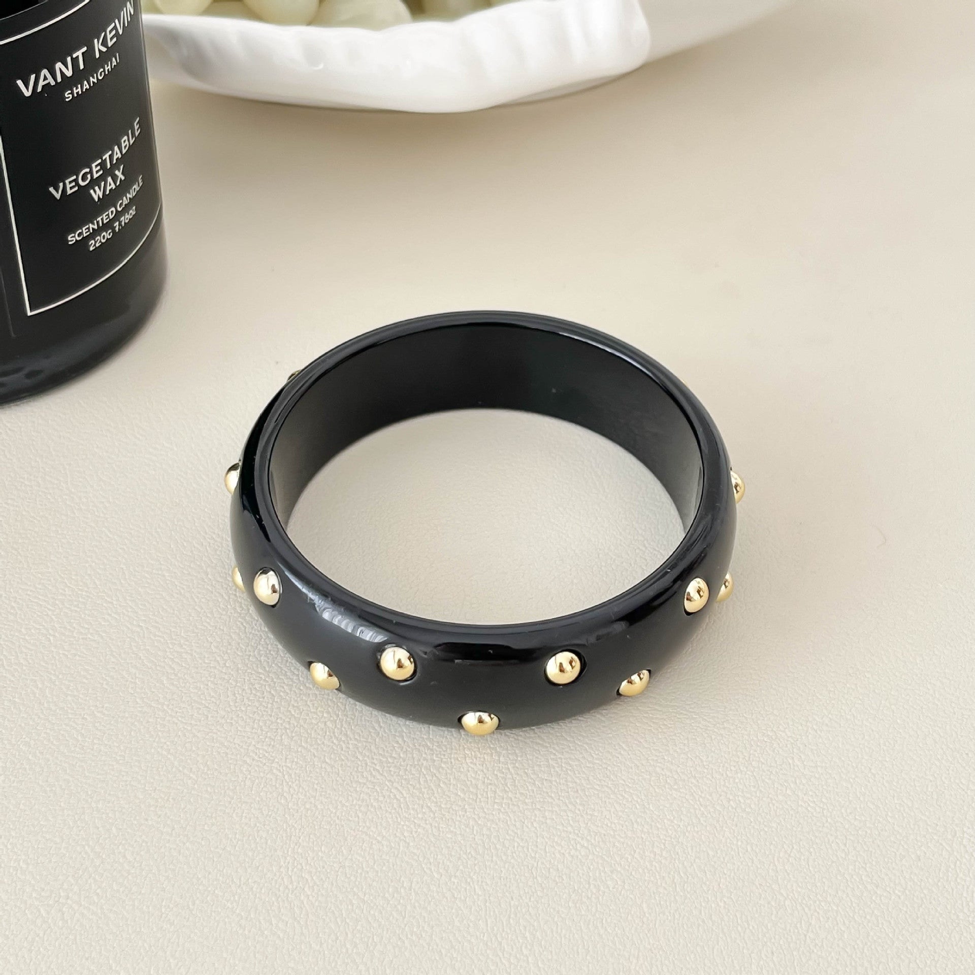 Punk Style Round Rivet Wide Ba - DippedShop Wholesale - #0259
