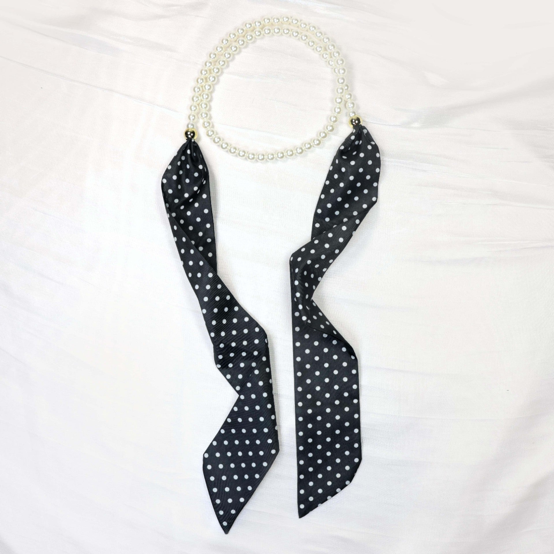 Elegant Floral Print Pearl Scarf Skinny Heanband MK2BW6W6HBD121