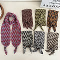Vintgae Color Block Wave Striped Knit Scarf 6W6NSC97