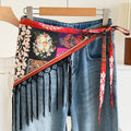 Color Block Cashew Print Tassel Hip Cover 6W6NSI201