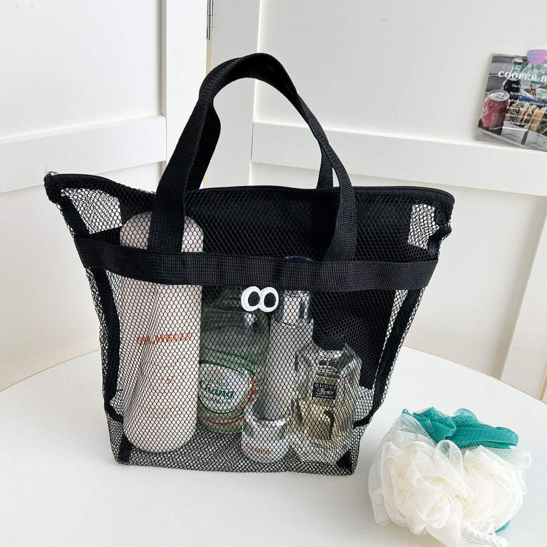 Cute Eye Embroideried Hollow Tote Bag MK2BLW6W10BBG252