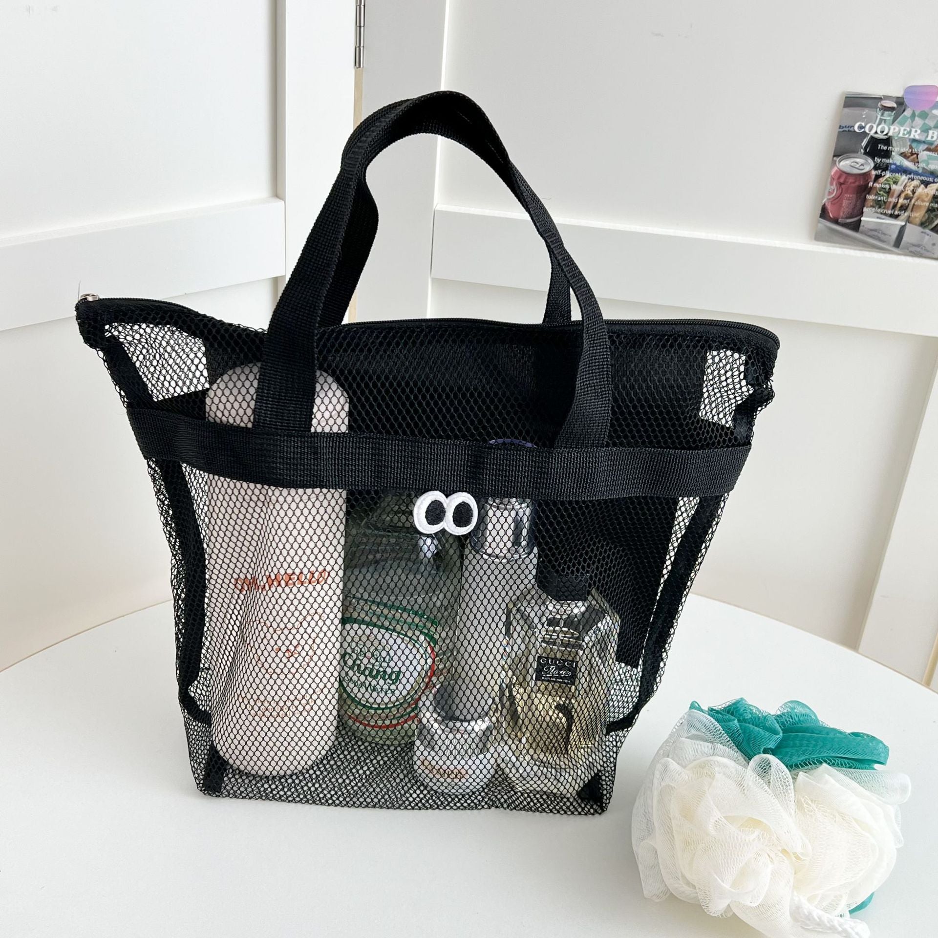 Cute Eye Embroideried Hollow Tote Bag 8CW6BBG471L