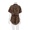 Leopard Print Lapel Sleepwear Set - DippedShop Wholesale - #1107
