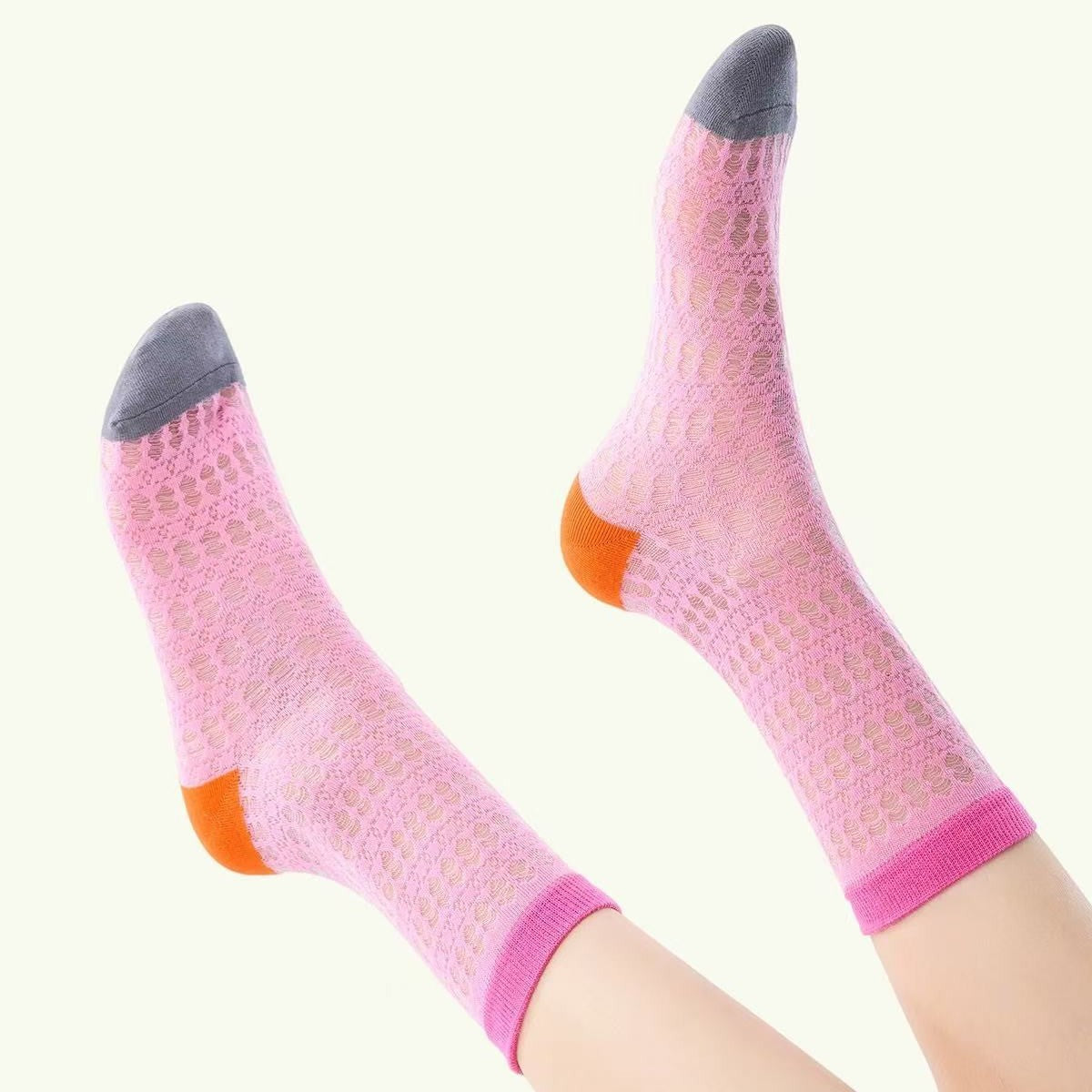 Color Contrast Mesh Socks - DippedShop Wholesale - #9923
