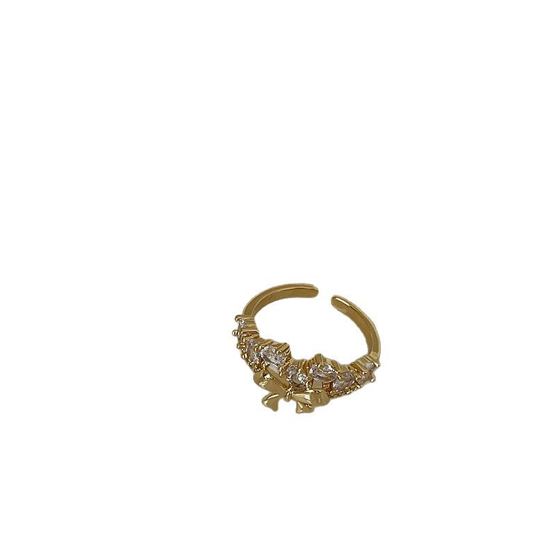 Cubic Zirconia Bow Ring - DippedShop Wholesale - #6243