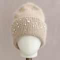 Luxury Rhinestone Angora Knit Beanie 6W6HAT696