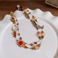 Elegant Ceramic Geometric Double Layer Beads Necklace 6W6JNC946