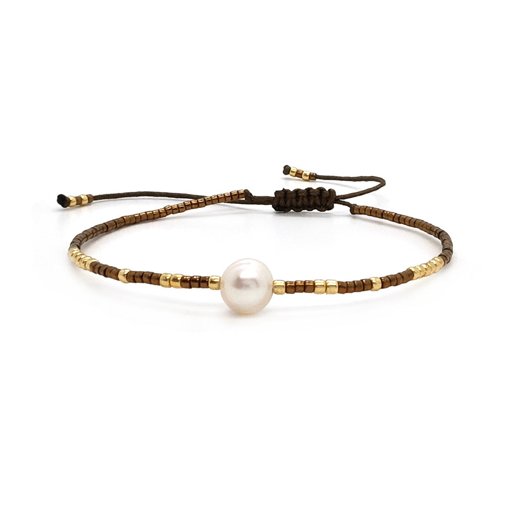 Retro Natural Stones Pearl Adjustable Bracelets 6W6JBR477